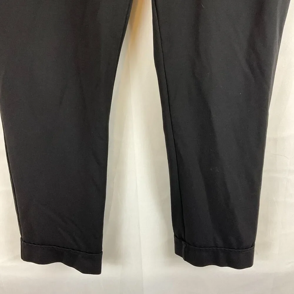 Betabrand Pants XL Black Straight Leg Cuffed